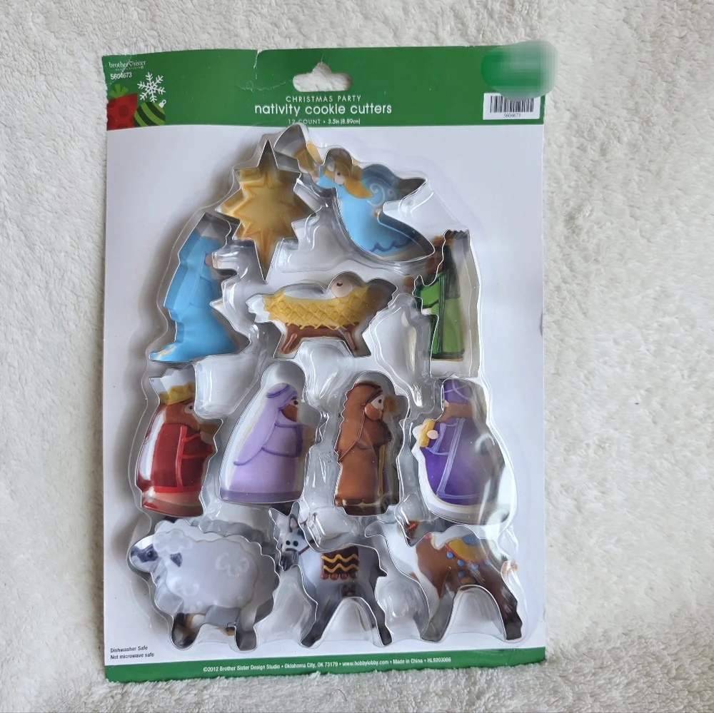 Christmas Nativity Metal Cookie Cutter Set of 12 Baby Jesus Kings Mary Joseph
